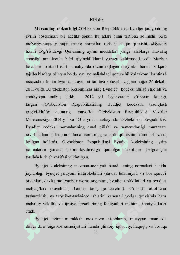 O'zbekiston respublika byudjet tizimida respublika byudjeti o'rni va  ahamiyati 2