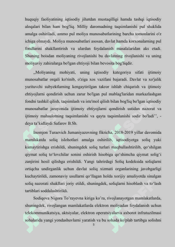 O'zbekiston respublika byudjet tizimida respublika byudjeti o'rni va  ahamiyati 5