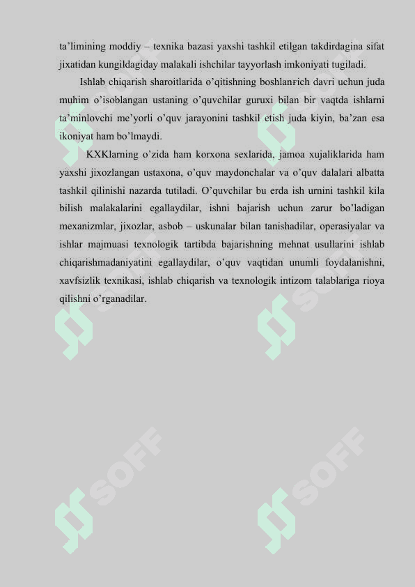 O’quv ustoxonasini jixozlash texnologiyasi. 3