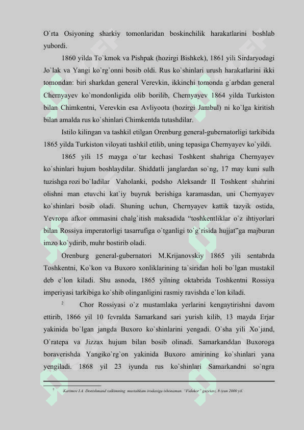 O’RTA OSIYO DAVLATLARINING CHOR ROSSIYASI BOSHQARUVI DAVRIDAGI TARIXIY GEOGRAFIYASI 6