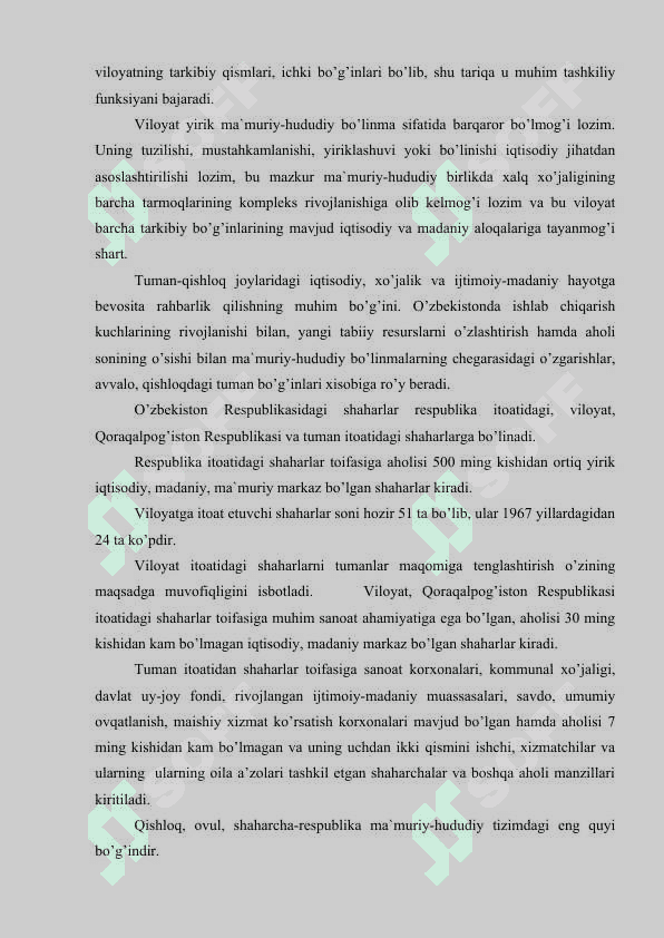O’zbekistonning ma’muriy - hududiy tuzilishi 7