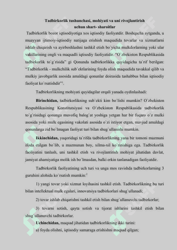 Tatbirkorlik asoslari 2