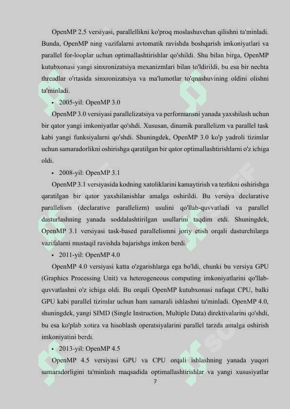 OPENMP KUTUBXONASI 7