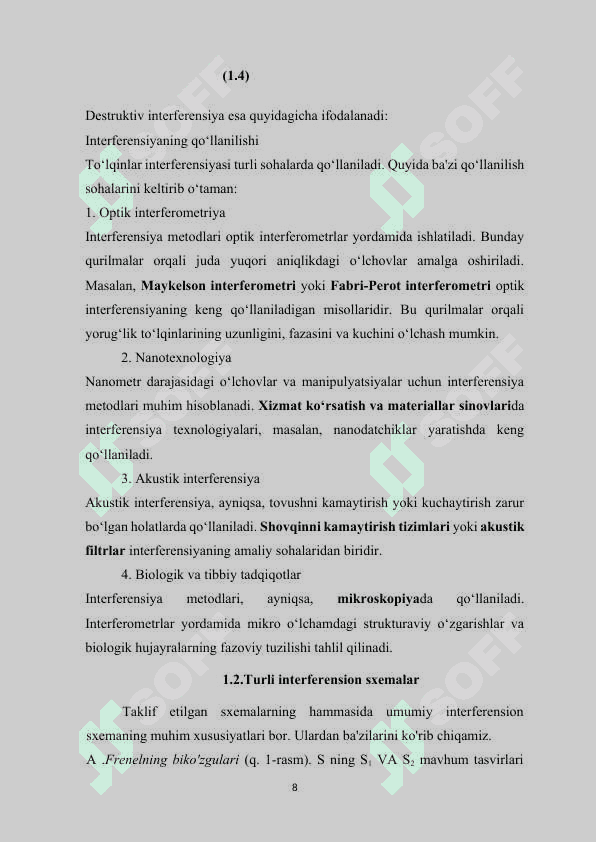 ZAMONAVIY INTERFERENSION QURILMALARI 8