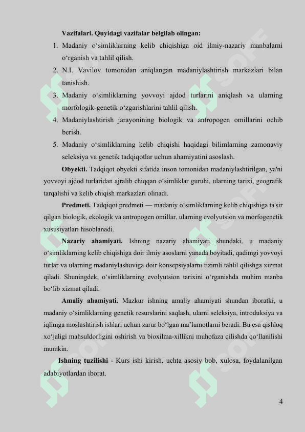 Madaniy o‘simliklarning kelib chiqishi 4
