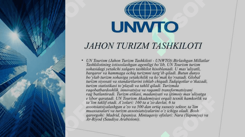 Xalqaro turizm tashkilotlar 4