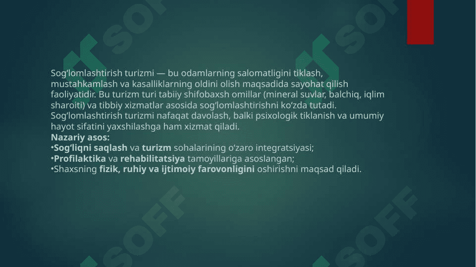 SOG’LOMLASHTIRISH TURIZMI 3