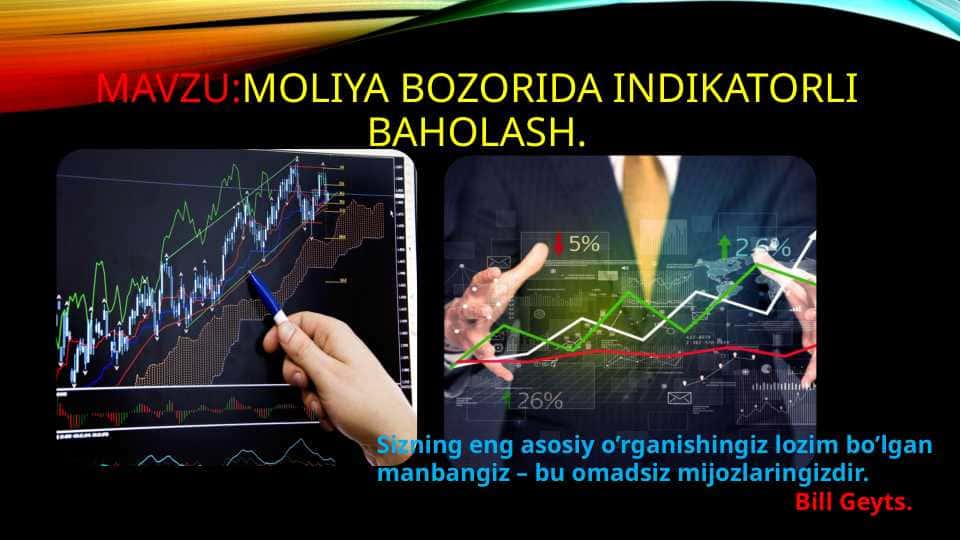Moliya bozorida indIkatorli baholash. 1