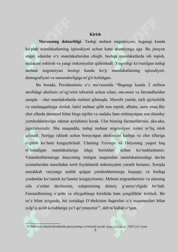 O‘zbekistonda tashqi mehnat migratsiya tizimini rivojlantirishning ijtimoiy-iqtisodiy ahamiyati. 3
