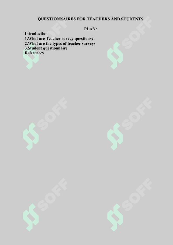 QUESTIONNAIRES FOR TEACHERS AND STUDENTS 2