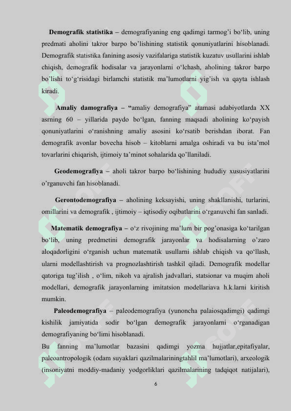 O‘ZBEKISTONDA DEMOGRAFIK RIVOJLANISHNING MINTAQAVIY XUSUSIYATLARI. 6