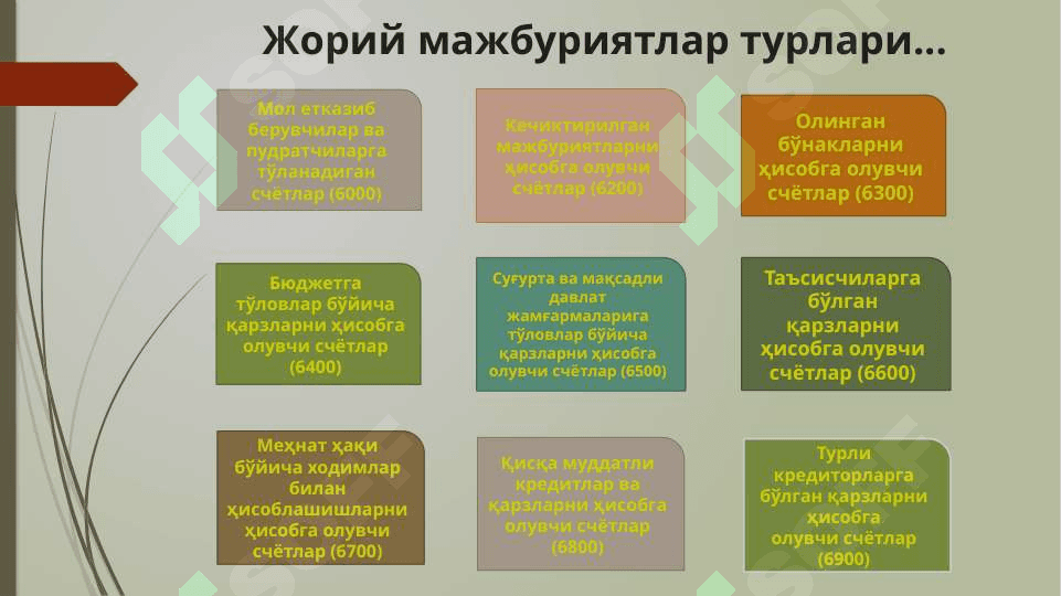 Мажбуриятлар ва  иш хақи хисоби 6