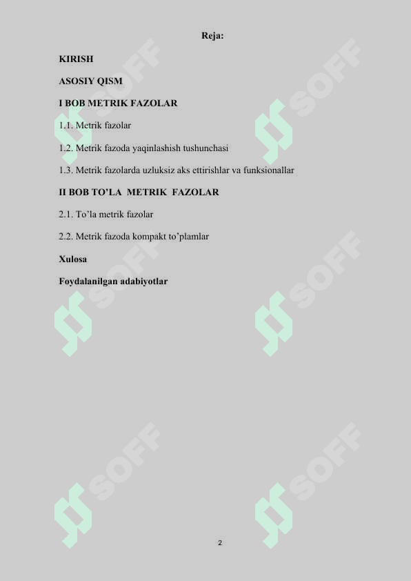Metrik fazolar 2