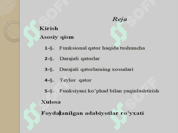 Darajali qatorlar va funksiyani ko’phad bilan yaqinlashtirish 2