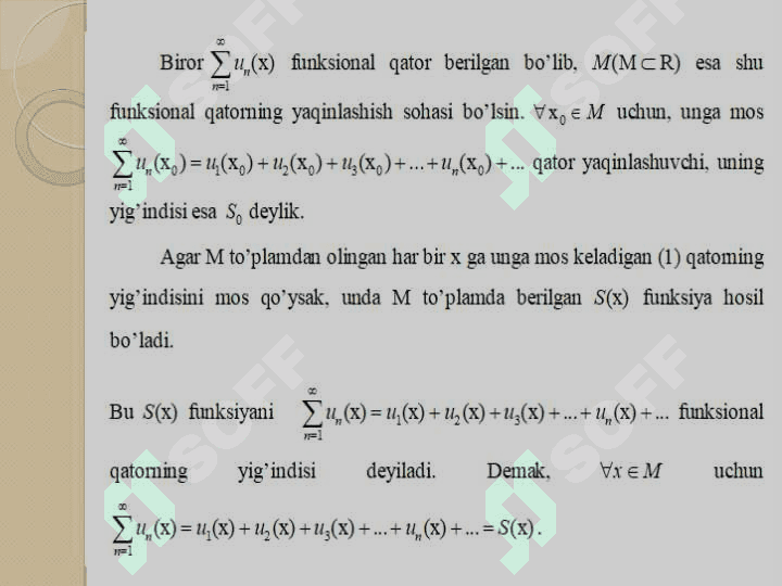 Darajali qatorlar va funksiyani ko’phad bilan yaqinlashtirish 6