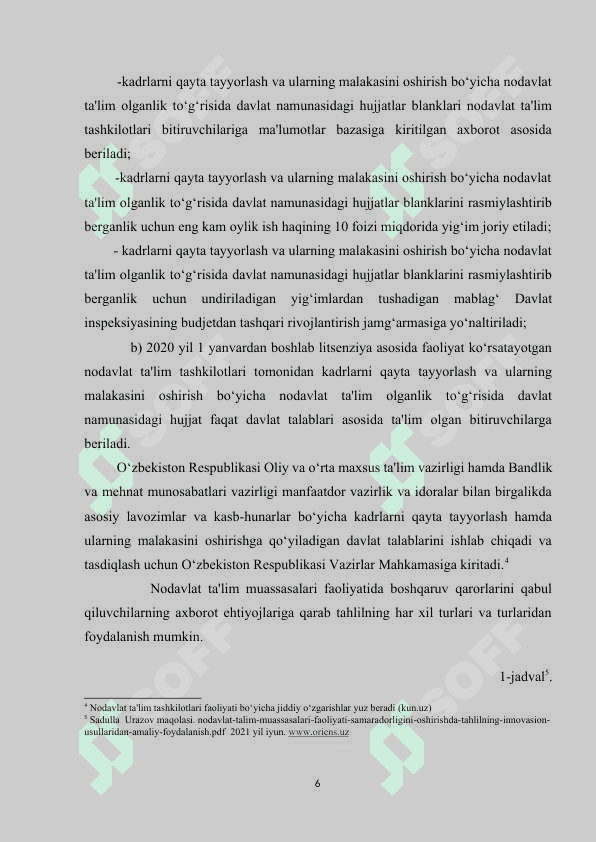 Mehnat bozorida oʻzbekistonning nodavlat taʼlim muassasalarining faoliyatini ragʻbatlantirish 6