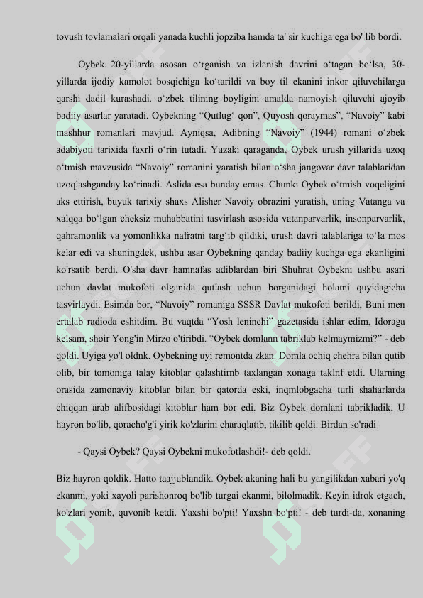 Oybek dostonlarining kompozitsion xususiyatlari. 8