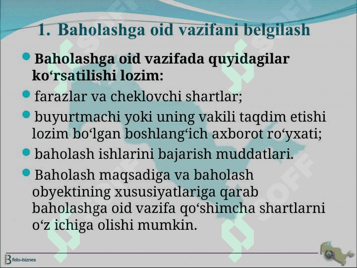 Baholash rejasini tuzish 5