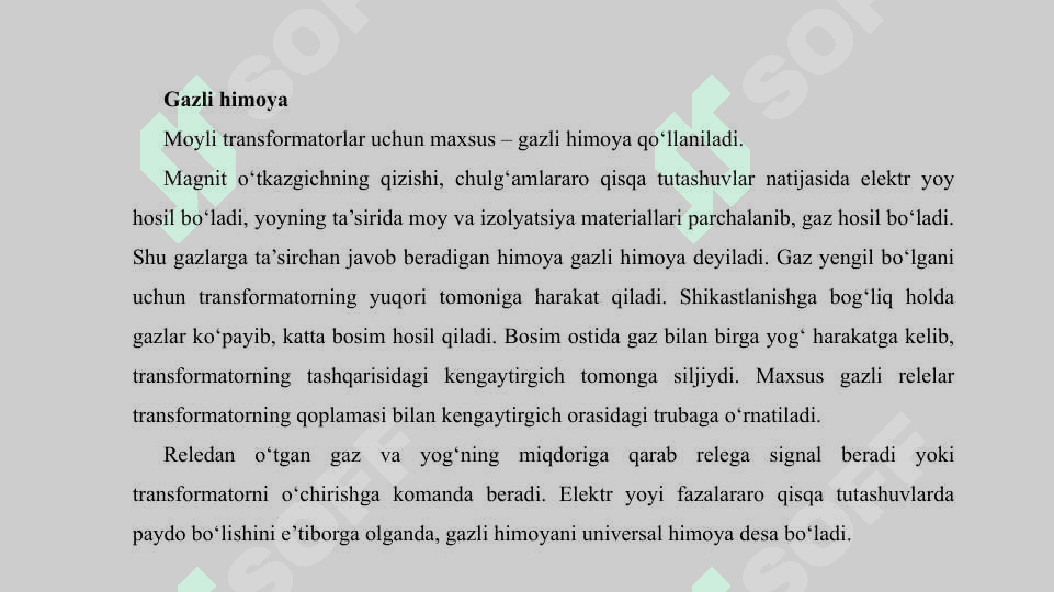 Transformatorlarni himoyalash 3