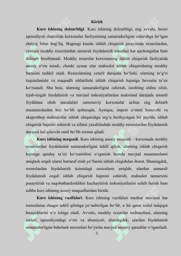 Moddiy resurslardan samarali foydalanish 2