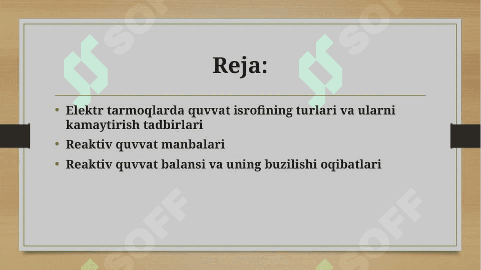 Elektr tarmoqlarda quvvat isrofi 2