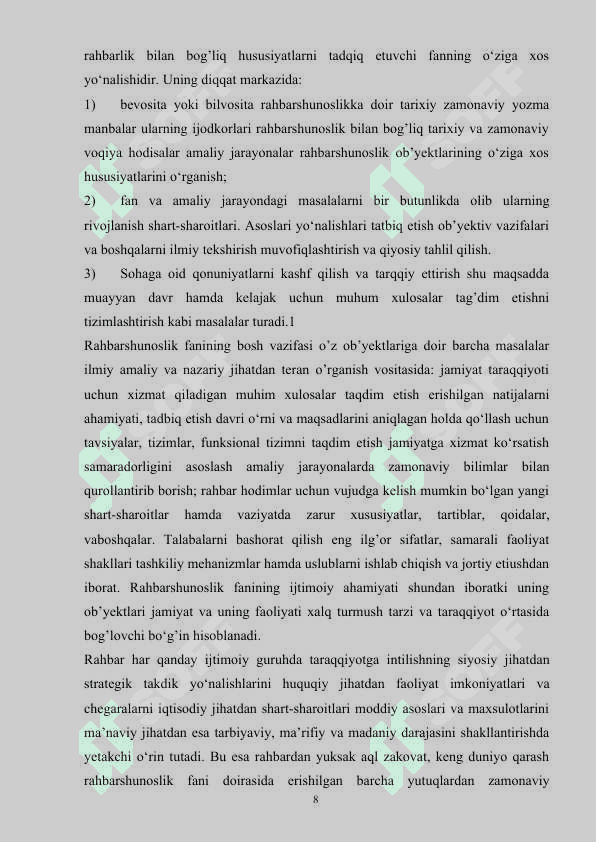 RAHBAR SHAXSINING PSIXOLOGIK XUSUSIYATLARI 8