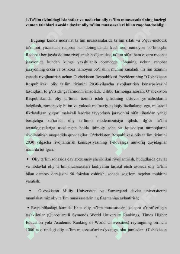MEXNAT BOZORIDA NODAVLAT TA`LIM MUASSASALARI FAOLIYATINI RIVOJLANTIRISH 5