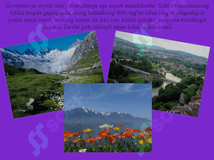 Shveytsariyaga  sayohat.Shveytsariya turizm salohiyati 4