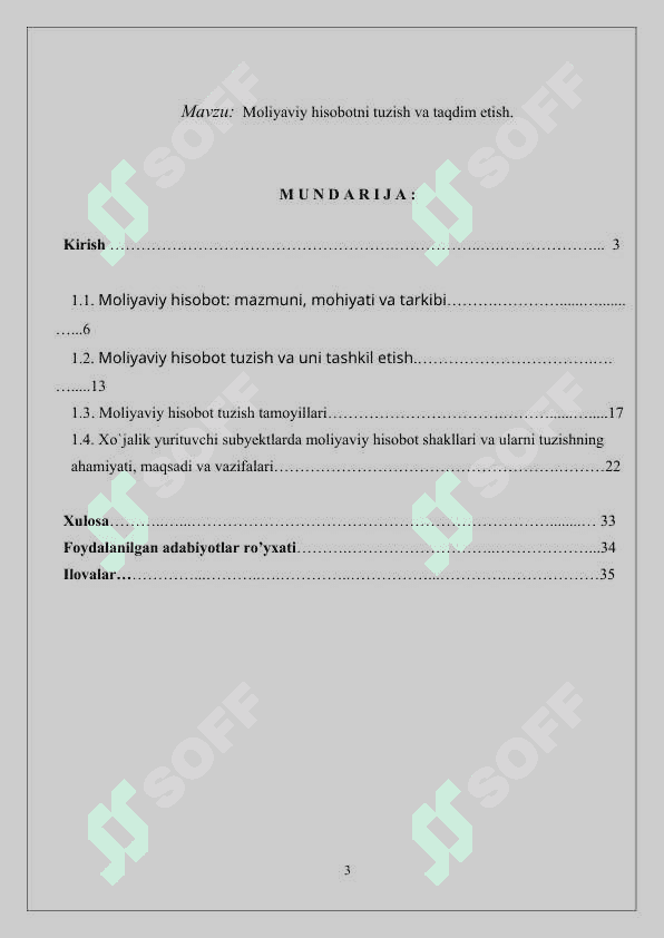Moliyaviy hisobotni tuzish va taqdim etish. 3