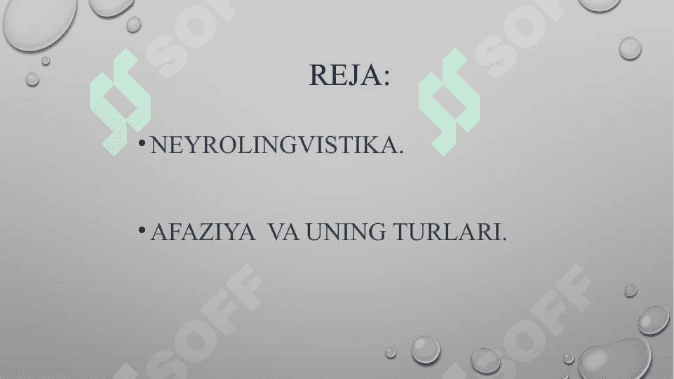 Afaziya va uning turlari 2