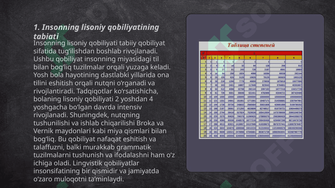 Insonning lisoniy qobiliyati va uning o'rganilishi 3
