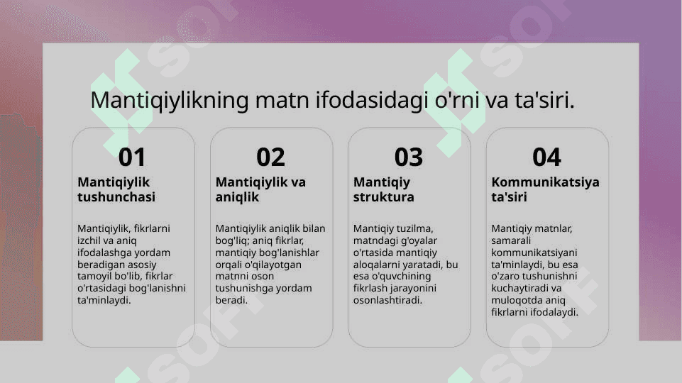 Matn ifodasida aniqlik,mantiqiylik 4
