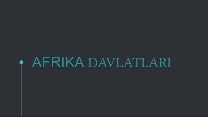 Afrika davltlari soliq tizimi 1