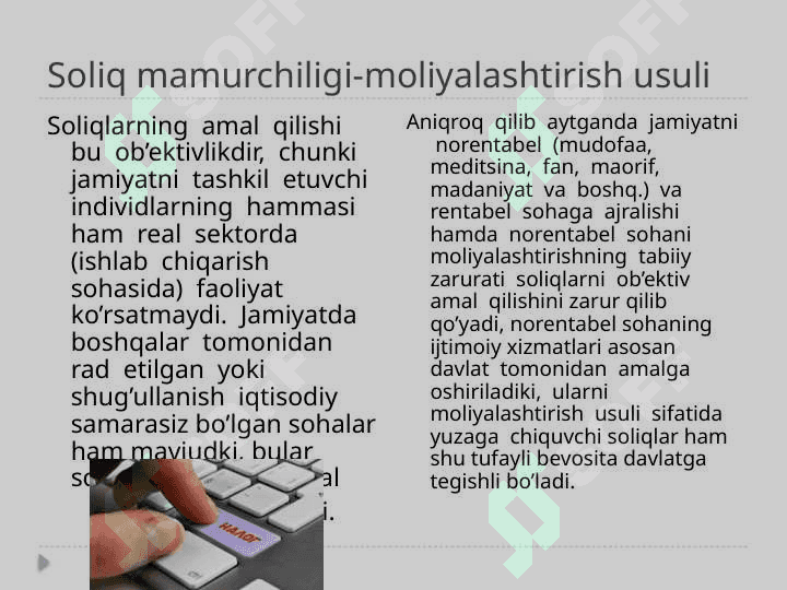 Soliq ma’murchiligining iqtisodiy mohiyati va ahamiyati 3