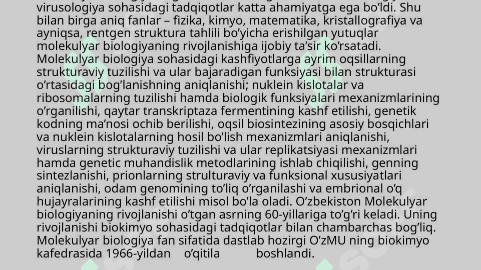 Hayotning molekulyar asoslari 6