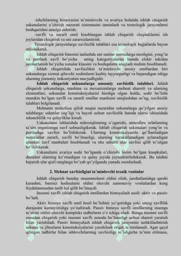 TEXNIK XAVFSIZLIKNING TALABLARI 4