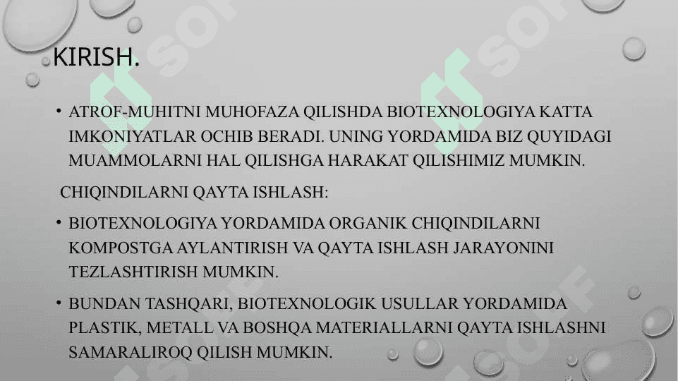 Atrof-muhitni muhofaza qilishda biotexnologiyaning roli 3