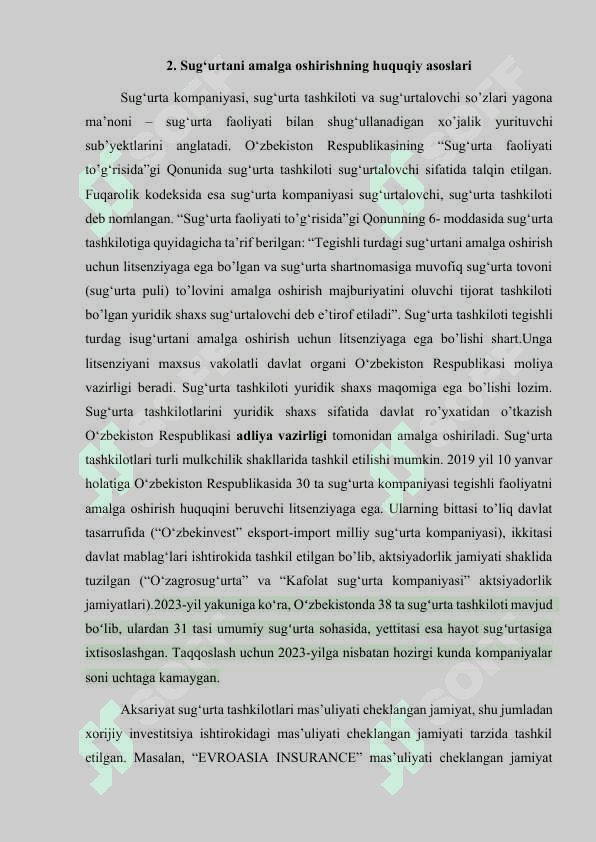 Sug‘urtaning mohiyati,zarurligi,bozor iqtisodiyoti sharoitidagi ahamiyati 7