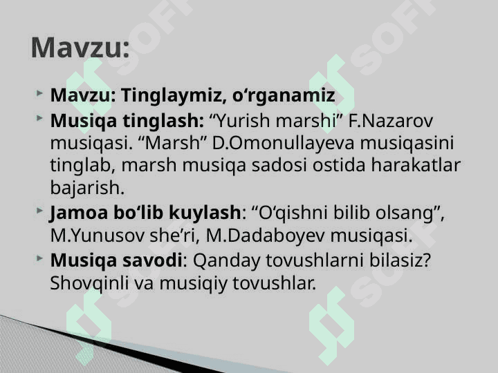 Tinglaymiz, o‘rganamiz 2