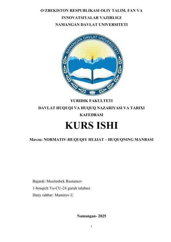 Normativ hujjatlar 1