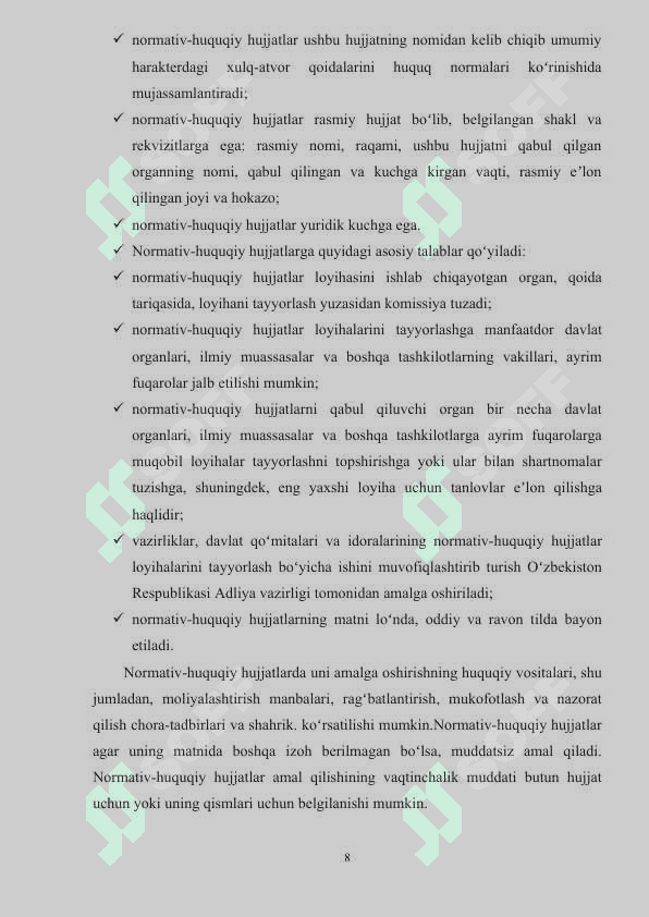 Normativ hujjatlar 8