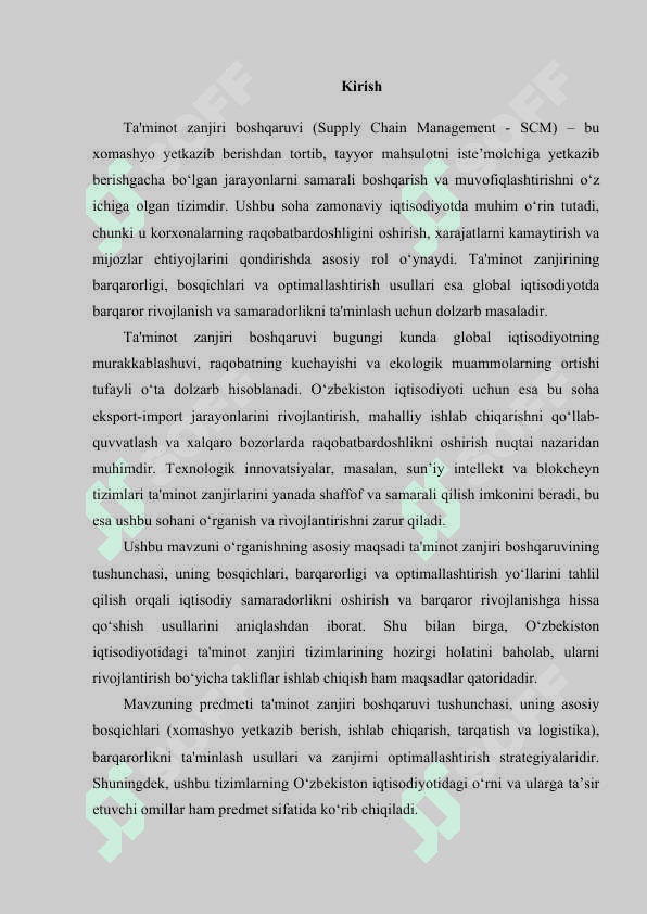 BARQAROR TAM’MINOT ZANJIRI BOSHQARUVI 2