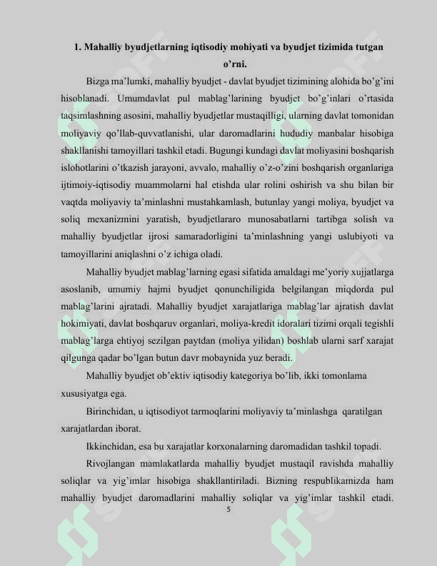 MAHALLIY BYUDJETNING RIVOJLANTIRISH STRATEGIYASI VA BUDJET SIYOSATI 5