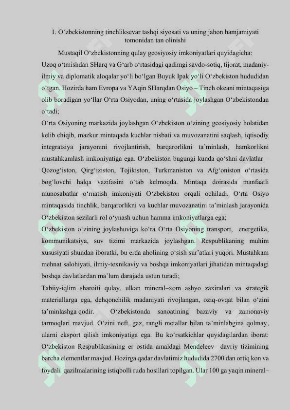 O‘zbekiston va jahon hamjamiyati 3