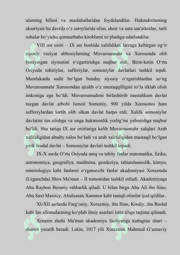 Musulmon Uyg’onish davrida O’rta Osiyoda ilm-fan 5