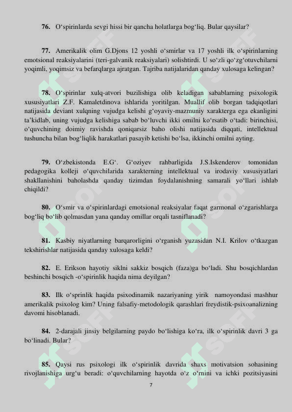 300 ta eng muhim Psixologik savollar! 7