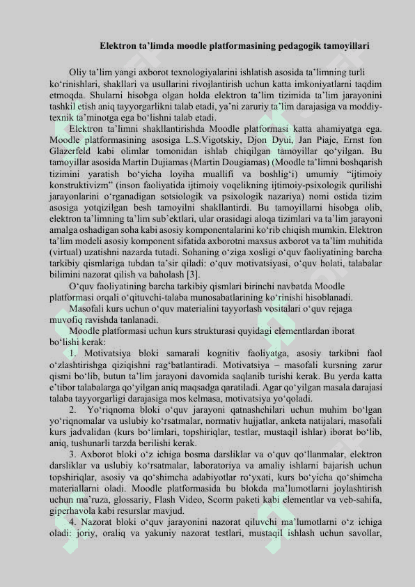 Moodle tizimida o'quv materiallarini joylashtirish 2