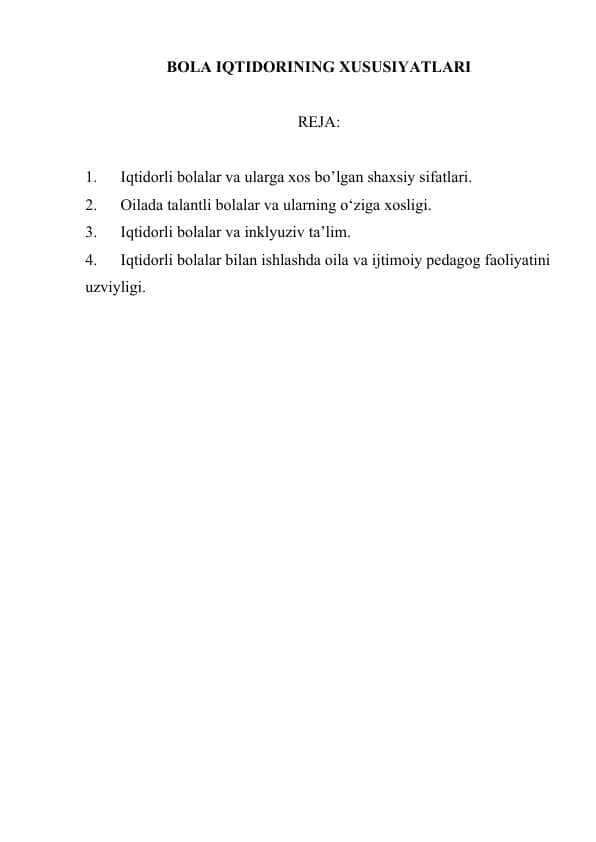 BOLA IQTIDORINING XUSUSIYATLARI 1