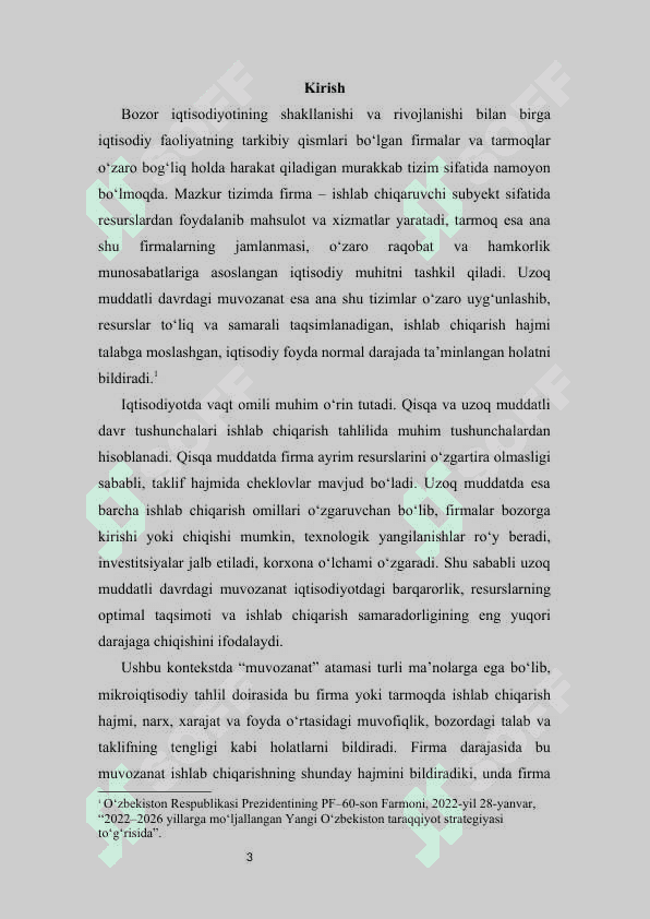 Firma va tarmoqning uzoq muddatli davrdagi muvozanati mustaqil ish 3