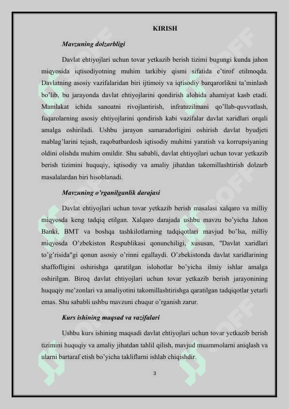 Davlat ehtiyojlari uchun tovarlar yetkazib berish. 3